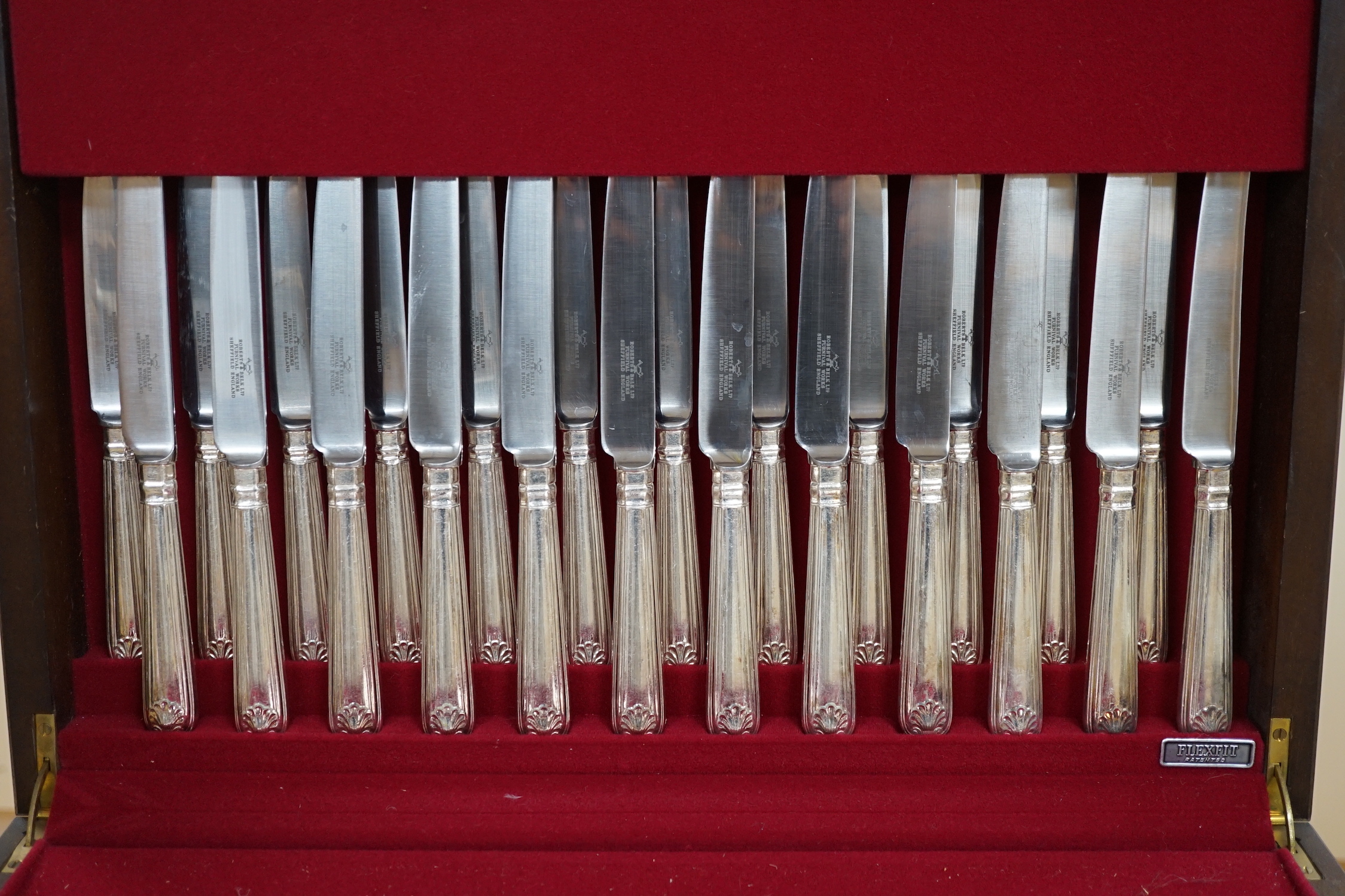 A canteen of plated cutlery with drawer, 50cm wide
